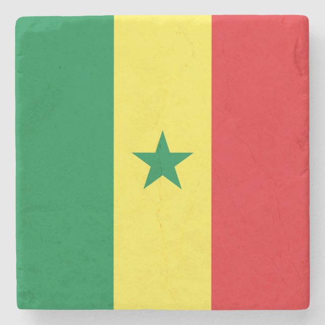 Porta-copo De Pedra Bandeira do Senegal (Frente)