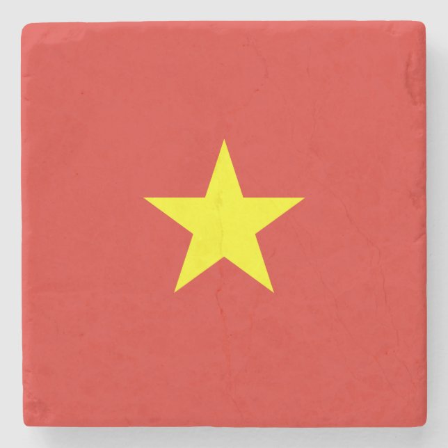 Porta-copo De Pedra Bandeira do Vietname (Frente)