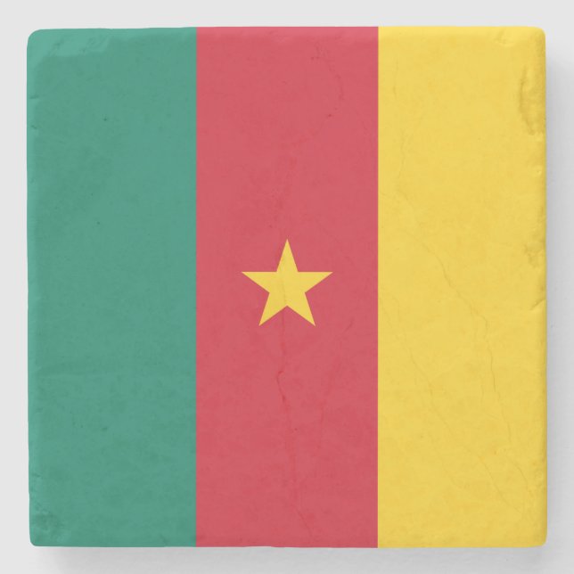 Porta-copo De Pedra Bandeira dos Camarões (Frente)