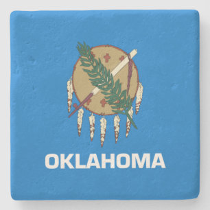 Porta-copo De Pedra Bandeira Estadual de Oklahoma