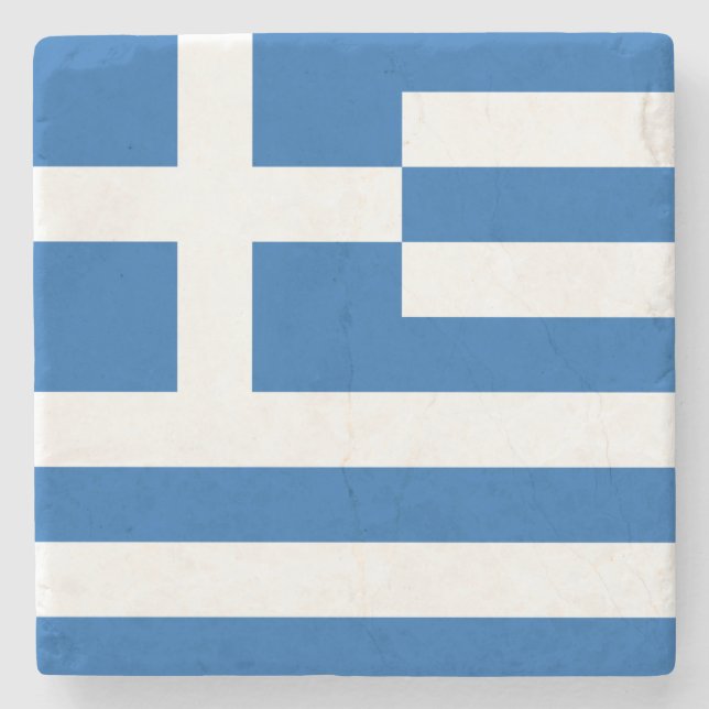 Porta-copo De Pedra Bandeira grega (Grécia) (Frente)