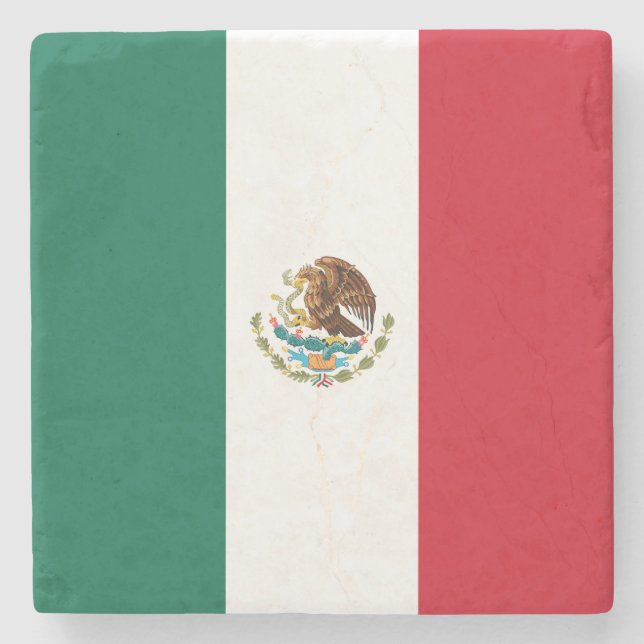 Porta-copo De Pedra Bandeira mexicana (Frente)
