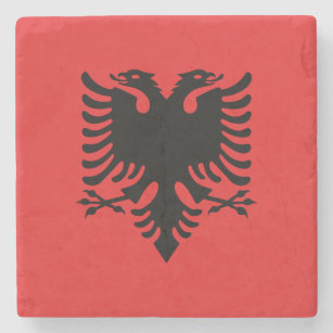 Porta-copo De Pedra Bandeira Patriótica Albanesa