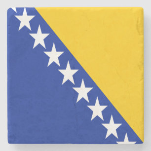 Porta-copo De Pedra Bandeira Patriótica da Bósnia Herzegovina