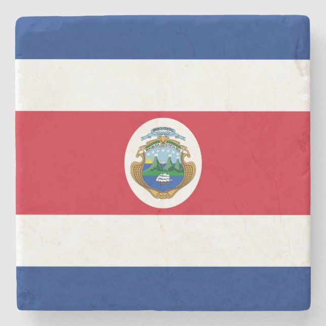 Porta-copo De Pedra Bandeira Patriótica da Costa Rica (Frente)