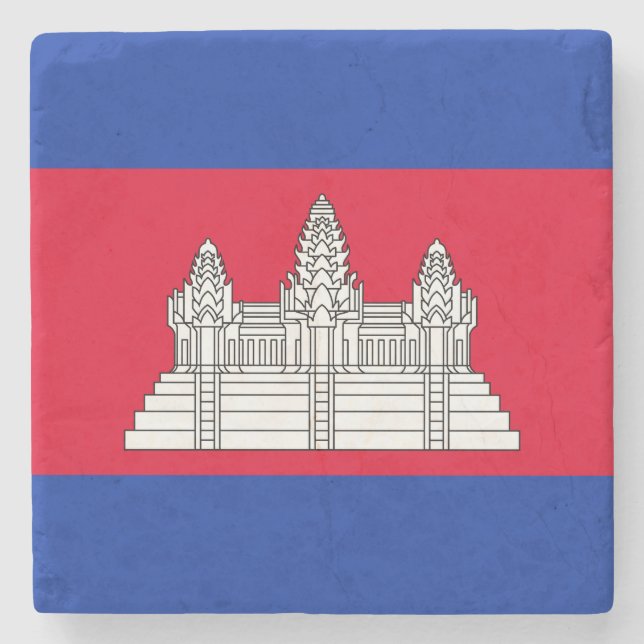 Porta-copo De Pedra Bandeira Patriótica do Camboja (Frente)