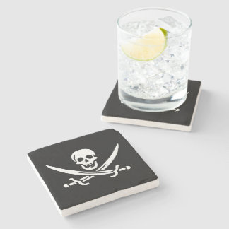 Porta-copo De Pedra Bandeira pirata de Jolly Roger