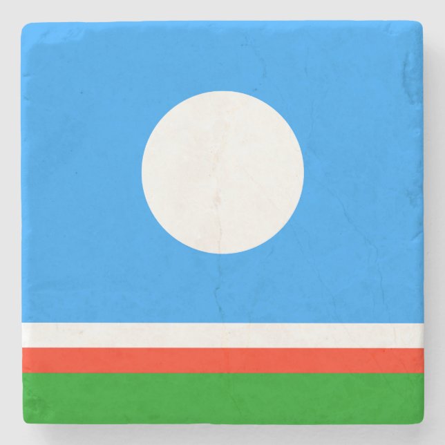 Porta-copo De Pedra Bandeira Sakha (Frente)