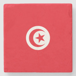Porta-copo De Pedra Bandeira Tunisina (Tunísia) (Crescente Islâmica)