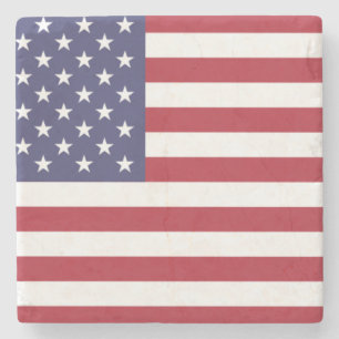 Porta-copo De Pedra Bandeira vermelha e azul dos EUA
