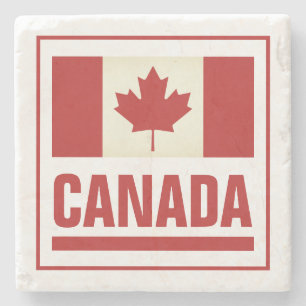 Porta-copo De Pedra Bandeira Vintage canadense