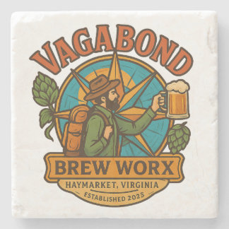 Porta-copo De Pedra Bandeja de Arenito com Logo
