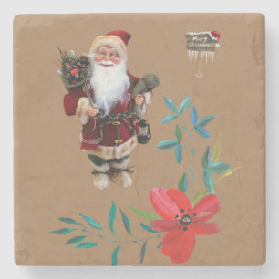 Porta-copo De Pedra Bandeja de Pedra de Mármore de Natal, Papai Noel