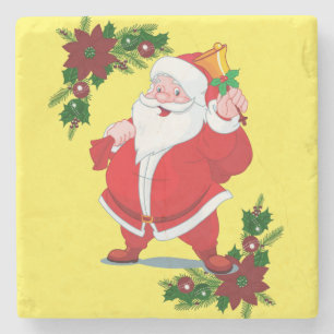 Porta-copo De Pedra Bandeja de Pedra de Mármore de Natal, Papai Noel