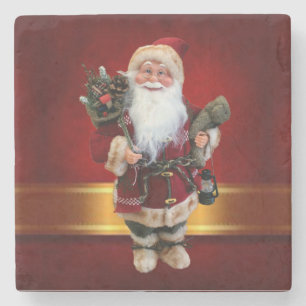 Porta-copo De Pedra Bandeja de pedra de mármore de Natal, Papai Noel