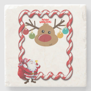 Porta-copo De Pedra Bandeja de Pedra de Mármore de Natal, Papai Noel
