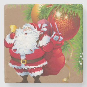 Porta-copo De Pedra Bandeja de pedra de mármore de Natal, Papai Noel