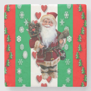 Porta-copo De Pedra Bandeja de pedra para copos Natal, Papai Noel