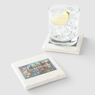 Porta-copo De Pedra Bangor Maine MIM lembrança velha das viagens