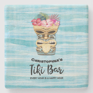 Porta-copo De Pedra  Bar Beach Retro Tiki Monograma