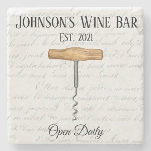 Porta-copo De Pedra Bar de Vinhos da Família Vintage Assinatura