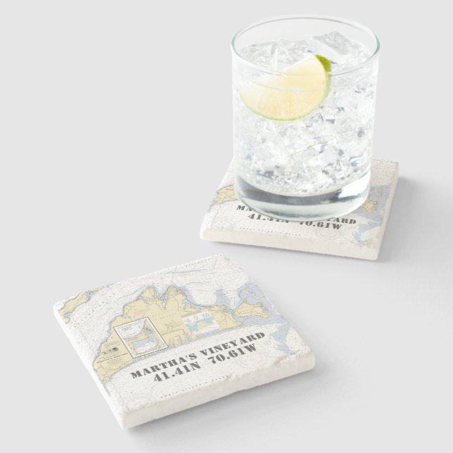 Porta-copo De Pedra Barco autêntico - Náutica do Vineyard Martha (Lateral)