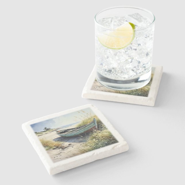 Porta-copo De Pedra Barco-linha abandonado costeiro (Lateral)
