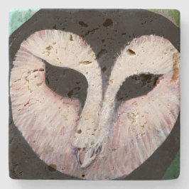 Porta-copo De Pedra Barn Owl Art