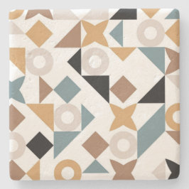 Porta-copo De Pedra Bauhaus Geometric Limestone Coasters