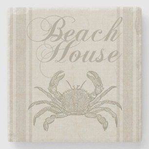 Porta-copo De Pedra Beach House Carab Seashore Coastal Vintage
