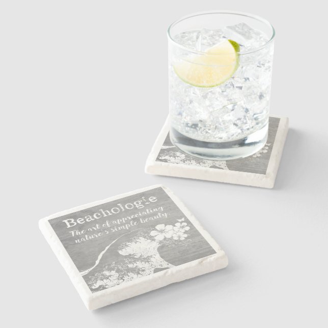 Porta-copo De Pedra Beachologie Apreciando a Porta copos de Beleza da  (Lateral)
