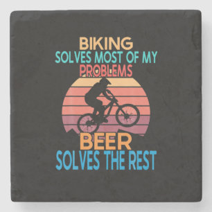 Porta-copo De Pedra Beer And Biking Birthday