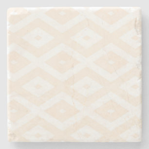 Porta-copo De Pedra Beige and white diamond pattern