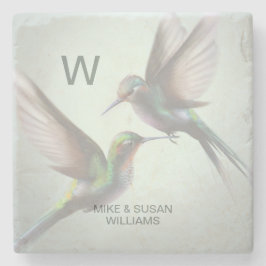 Porta-copo De Pedra Beija-flor Adicionar Monograma Nome