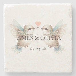 Porta-copo De Pedra Beija-flor-branca