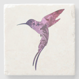 Porta-copo De Pedra beija-flor pintada Bonito