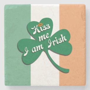 Porta-copo De Pedra Beija-me Eu sou Irlandês