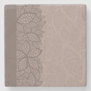 Porta-copo De Pedra Beira e fundo do teste padrão da folha