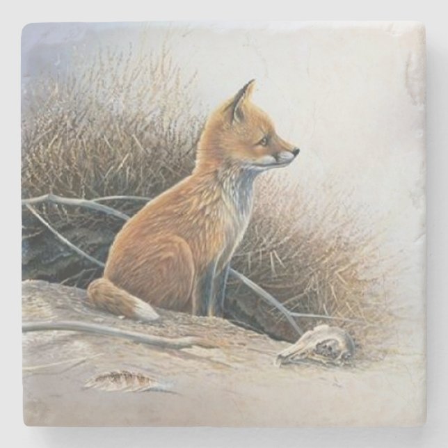 Porta-copo De Pedra Bela Fox de Bela Arte (Frente)