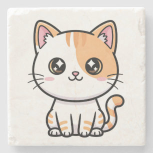 Porta-copo De Pedra Belo Kawaii Gatinho Laranja Tabby