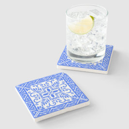 Porta-copo De Pedra Belo Trivet Azulejo Azul