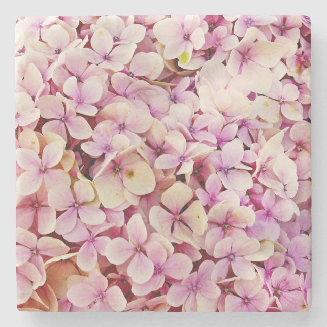 Porta-copo De Pedra Belos Flores de Hydrangea (Frente)