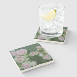 Porta-copo De Pedra Belos rosas de jardim de rosas claro