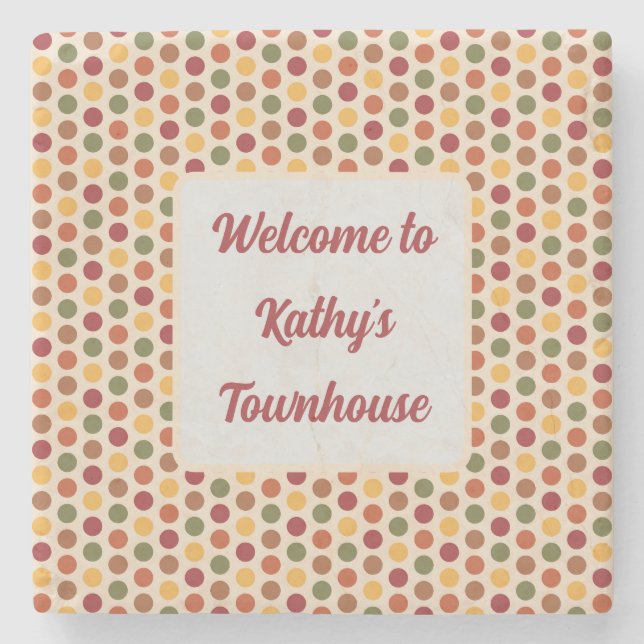 Porta-copo De Pedra Bem-vindos à Terra do Townhouse tons grandes ponto (Frente)