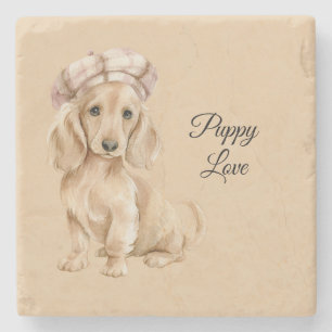 Porta-copo De Pedra Béret Amor de Cachorrinho