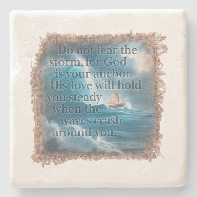 Porta-copo De Pedra BIBLE QUOTE - Coaster (Frente)