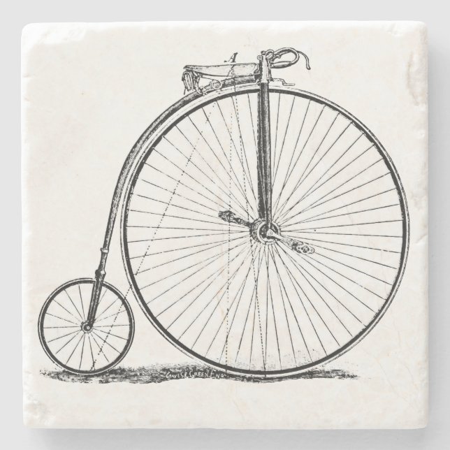Porta-copo De Pedra Bicicleta de Roda Alta Penny Farthing (Frente)