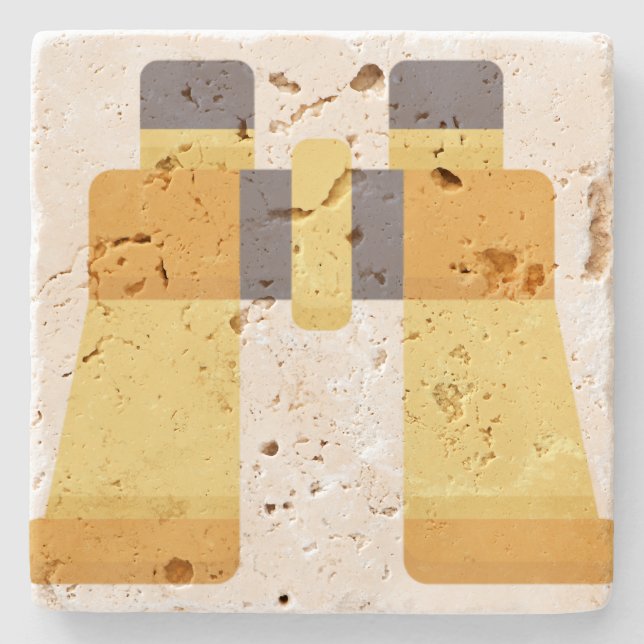 Porta-copo De Pedra Binoculares (Frente)