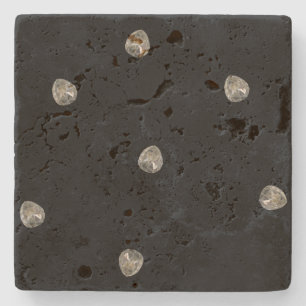 Porta-copo De Pedra Black Beach Brillianten - Diamond de diamante -