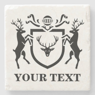 Porta-copo De Pedra Blazon Heráldico Personalizado